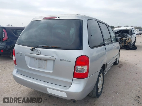 2001 Mazda MPV DX with VIN JM3LW28Y710184668, listed as a IAAI auction lot 41549211 with 1 mi miles. Bid and sale history available at carsss.com. Image 4.