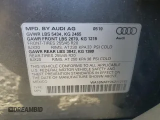 2019 Audi Q5 Premium Plus z VIN WA1BNAFY2K2112183, wystawiony jako Copart lot #54093475 z przebiegiem 74 737 mil mil oraz Szkoda całkowita • Salvage title. Historia ofert i sprzedaży dostępna na DreamBid. Obrazek 13.