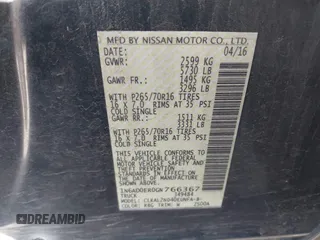 2016 Nissan Frontier SV z VIN 1N6AD0ER0GN766367, wystawiony jako IAAI lot #41840920 z przebiegiem 104 869 mil mil oraz . Historia ofert i sprzedaży dostępna na DreamBid. Obrazek 9.