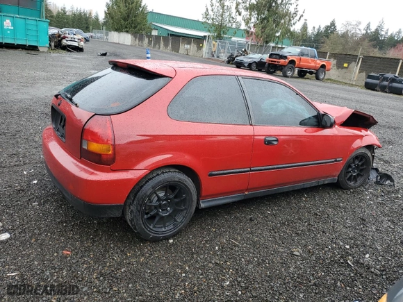 1996 Honda Civic DX with VIN 2HGEJ6340TH104798, listed as a Copart auction lot 80360674 with 176,629 mi miles and Salvage Title. Bid and sale history available at carsss.com. Image 3.