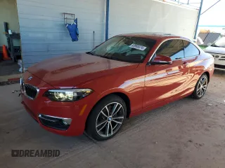2018 BMW 2 Series 230i with VIN WBA2J1C50JVB98568, listed as a Copart auction lot 83995374 with 13,991 mi miles and Salvage Title. Bid and sale history available at carsss.com. Image 1.