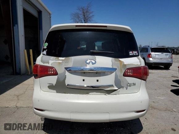 2012 Infiniti QX56 8-passenger with VIN JN8AZ2NDXC9715034, listed as a Copart auction lot 52148395 with 227,943 mi miles and Salvage title. Bid and sale history available at DreamBid. Image 6.