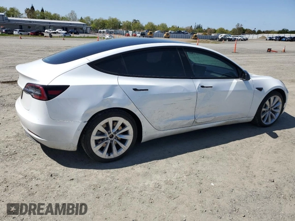 2021 Tesla Model 3 Standard Range Plus with VIN 5YJ3E1EA4MF849187, listed as a Copart auction lot 51689605 with 77,266 mi miles and Salvage Title. Bid and sale history available at carsss.com. Image 3.