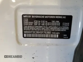 2017 BMW X1 xDrive28i with VIN WBXHT3C36H5F76388, listed as a Copart auction lot 48435305 with 51,841 mi miles and Salvage title. Bid and sale history available at DreamBid. Image 13.