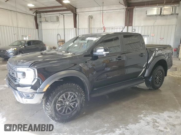 2024 Ford Ranger Raptor with VIN 1FTER4LR7RLE07063, listed as a Copart auction lot 47628295 with 8,187 mi miles and Salvage Title. Bid and sale history available at carsss.com. Image 1.