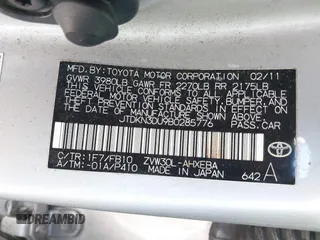2011 Toyota Prius I with VIN JTDKN3DU9B0285776, listed as a IAAI auction lot 41305674 with Not Provided miles and . Bid and sale history available at DreamBid. Image 9.