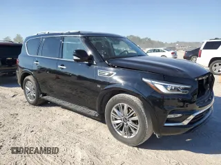2020 Infiniti QX80 LUXE with VIN JN8AZ2NF6L9704744, listed as a Copart auction lot 80710184 with 89,701 mi miles and Salvage Title. Bid and sale history available at carsss.com. Image 4.