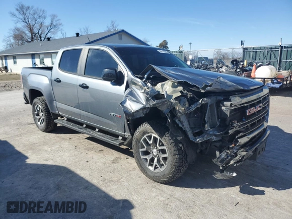 2021 GMC Canyon 4WD AT4 w/Leather with VIN 1GTG6FEN3M1180062, listed as a Copart auction lot 48116395 with 73,933 mi miles and Salvage Title. Bid and sale history available at carsss.com. Image 4.
