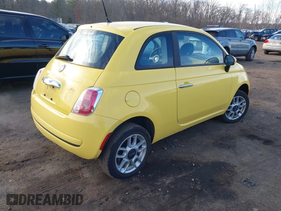 2013 FIAT 500 Pop with VIN 3C3CFFARXDT584755, listed as a IAAI auction lot 41623090 with 87,776 mi miles. Bid and sale history available at carsss.com. Image 4.