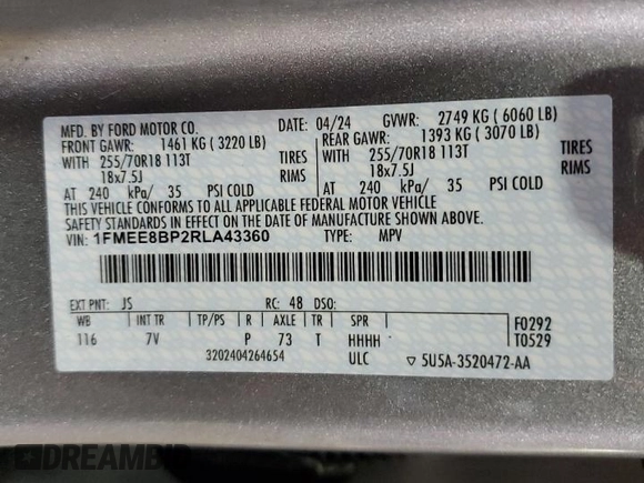 2024 Ford Bronco Outer Banks with VIN 1FMEE8BP2RLA43360, listed as a Copart auction lot 42874005 with 575 mi miles and Salvage title. Bid and sale history available at DreamBid. Image 13.