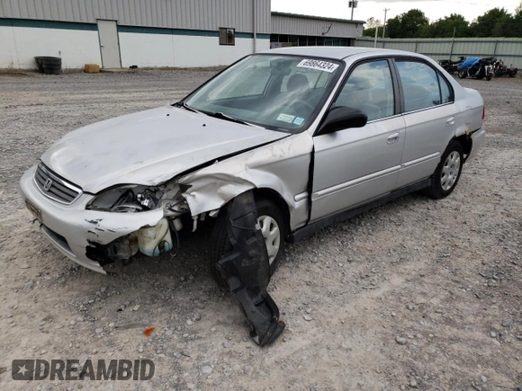 2000 Honda Civic VP with VIN 2HGEJ6611YH525471, listed as a Copart auction lot 69864324 with 115,313 mi miles and Salvage Title. Bid and sale history available at carsss.com. Image 1.