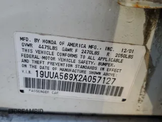 2002 Acura TL Type S w/Navigation with VIN 19UUA569X2A057127, listed as a Copart auction lot 76684194 with 0 mi miles and Salvage Title. Bid and sale history available at carsss.com. Image 12.