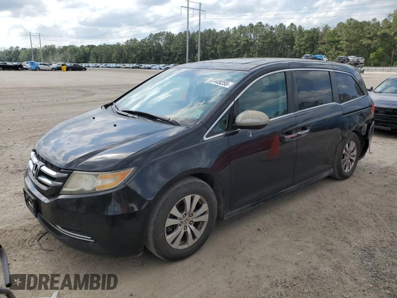 2014 Honda Odyssey EX-L with VIN 5FNRL5H69EB066107, listed as a Copart auction lot 57449255 with 172,833 mi miles and Clean title. Bid and sale history available at DreamBid. Image 1.