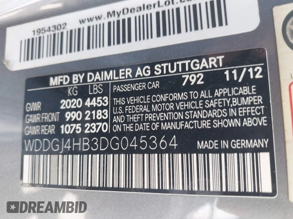 2013 Mercedes-Benz C 250 with VIN WDDGJ4HB3DG045364, listed as a IAAI auction lot 42311446 with 132,499 mi miles and . Bid and sale history available at DreamBid. Image 9.