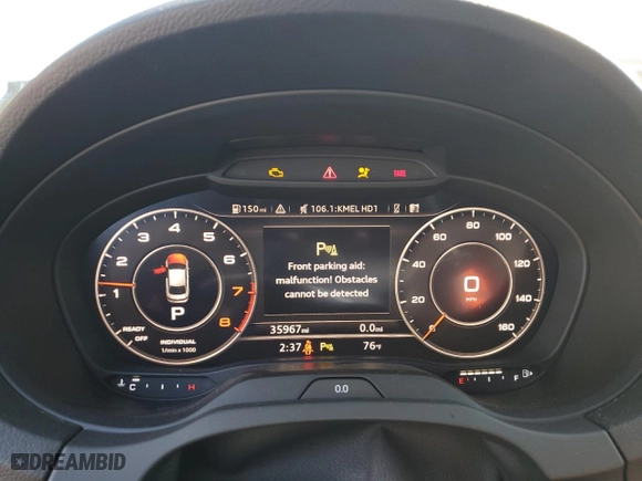 2019 Audi A3 Sedan Premium Plus with VIN WAUJEGFF7K1023957, listed as a Copart auction lot 78278544 with 35,967 mi miles and Salvage Title. Bid and sale history available at carsss.com. Image 9.