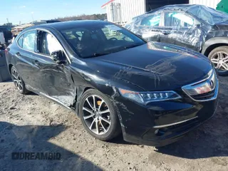2015 Acura TLX V6 Advance with VIN 19UUB2F75FA003279, listed as a IAAI auction lot 41748861 with 80,103 mi miles. Bid and sale history available at carsss.com. Image 1.