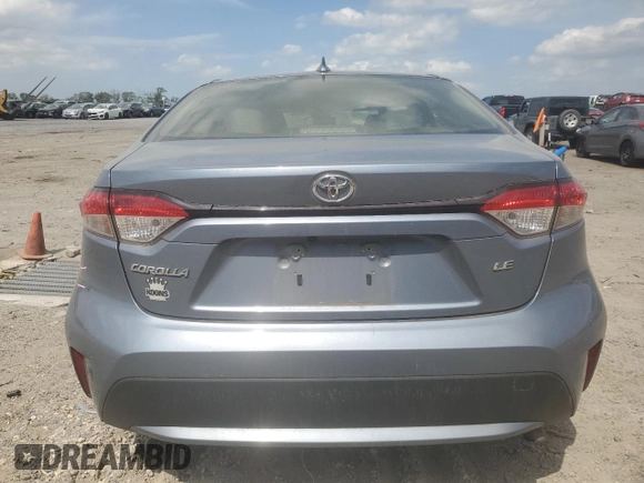2020 Toyota Corolla LE with VIN JTDEPRAEXLJ059829, listed as a Copart auction lot 53912185 with 50,790 mi miles and Salvage Title. Bid and sale history available at DreamBid. Image 6.
