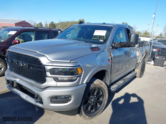 2022 Ram 2500 Laramie with VIN 3C6UR5FL1NG229500, listed as a IAAI auction lot 41653883 with 24,014 mi miles. Bid and sale history available at carsss.com. Image 2.