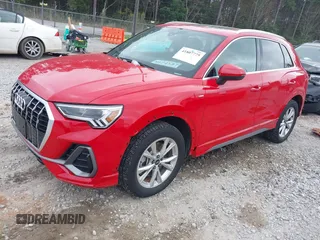 2023 Audi Q3 S line Premium with VIN WA1DECF3XP1068746, listed as a IAAI auction lot 41807775 with 38,993 mi miles and . Bid and sale history available at DreamBid. Image 18.