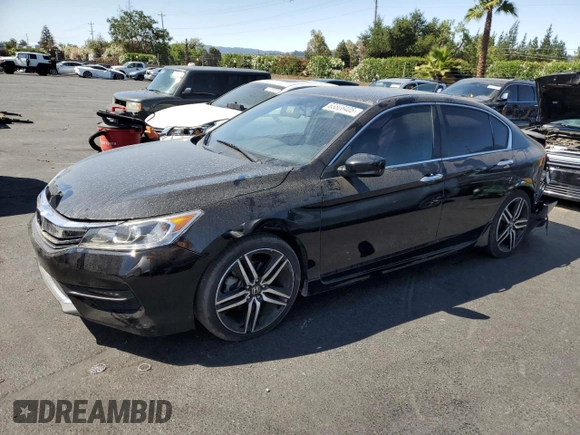 2016 Honda Accord Sport with VIN 1HGCR2F56GA247532, listed as a Copart auction lot 63806405 with 81,256 mi miles and Salvage title. Bid and sale history available at DreamBid. Image 1.