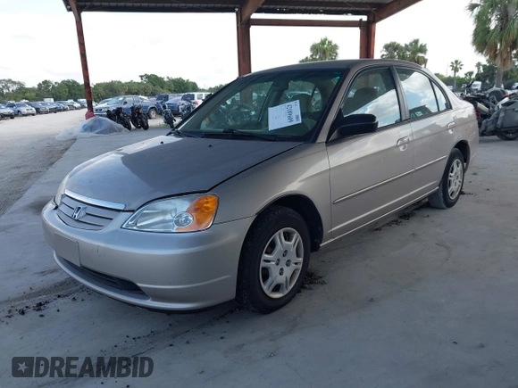 2002 Honda Civic LX with VIN 1HGES16502L027114, listed as a IAAI auction lot 42189609 with 200,417 mi miles and . Bid and sale history available at DreamBid. Image 2.