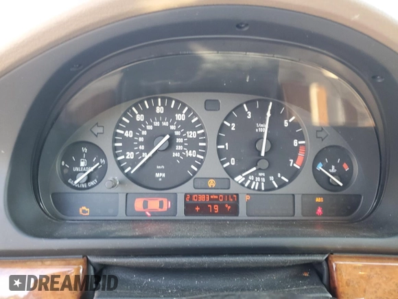 1999 BMW 5 Series 528iAt with VIN WBADP6330XBV61784, listed as a Copart auction lot 77685734 with 210,383 mi miles and Salvage Title. Bid and sale history available at carsss.com. Image 9.