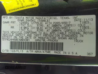 2014 Toyota Tacoma PreRunner with VIN 5TFKU4HN8EX004901, listed as a IAAI auction lot 42463733 with Not provided miles and . Bid and sale history available at DreamBid. Image 9.