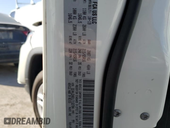 2020 Jeep Compass Sport with VIN 3C4NJDAB1LT132704, listed as a Copart auction lot 48259785 with 68,669 mi miles and Salvage Title. Bid and sale history available at DreamBid. Image 15.