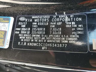 2017 Kia Sedona SX with VIN KNDMC5C10H6343877, listed as a Copart auction lot 78123984 with 103,543 mi miles and Clean Title. Bid and sale history available at carsss.com. Image 13.
