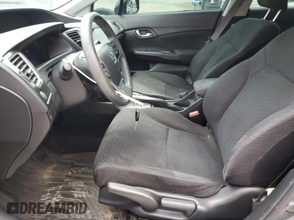 2013 Honda Civic LX with VIN 2HGFB2F55DH302308, listed as a Copart auction lot 60757165 with 70,204 mi miles and Salvage title. Bid and sale history available at DreamBid. Image 7.