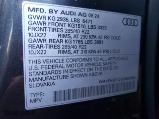 2025 Audi Q8 Premium Plus with VIN WA1EVBF12SD002406, listed as a Copart auction lot 86548284 with 1,756 mi miles and Salvage Title. Bid and sale history available at carsss.com. Image 15.