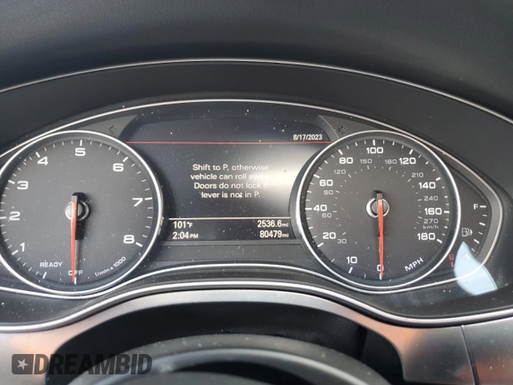 2016 Audi A7 3.0 Premium Plus with VIN WAUWGAFC5GN077793, listed as a Copart auction lot 64570043 with 80,479 mi miles. Bid and sale history available at carsss.com. Image 9.