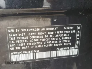 2014 Volkswagen CC R-Line with VIN WVWBP7AN4EE537455, listed as a Copart auction lot 71867584 with 134,449 mi miles and Non Repairable. Bid and sale history available at carsss.com. Image 13.