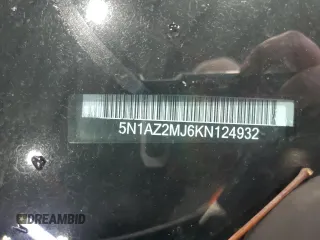 2019 Nissan Murano Platinum z VIN 5N1AZ2MJ6KN124932, wystawiony jako Copart lot #54419415 z przebiegiem 83 300 mil mil oraz Szkoda całkowita • Salvage title. Historia ofert i sprzedaży dostępna na DreamBid. Obrazek 12.