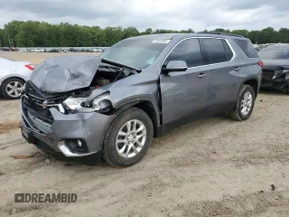 2019 Chevrolet Traverse LT z VIN 1GNERHKW7KJ128476, wystawiony jako Copart lot #57052085 z przebiegiem 153 885 mil mil oraz Szkoda całkowita • Salvage title. Historia ofert i sprzedaży dostępna na DreamBid. Obrazek 1.