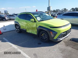 2024 Hyundai Kona Limited with VIN KM8HE3A32RU108653, listed as a IAAI auction lot 41550477 with 9,338 mi miles. Bid and sale history available at carsss.com. Image 1.