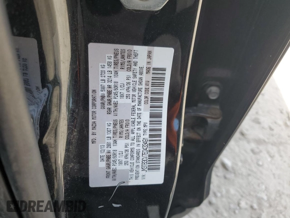 2014 Mazda CX-9 Touring with VIN JM3TB3CV7E0433491, listed as a Copart auction lot 58767425 with 138,335 mi miles and Clean title. Bid and sale history available at DreamBid. Image 13.