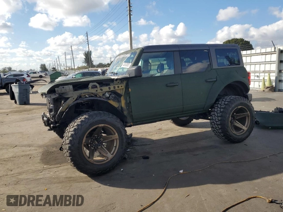 2022 Ford Bronco with VIN 1FMDE5BH2NLB28017, listed as a Copart auction lot 43653805 with 12,448 mi miles and Salvage Title. Bid and sale history available at carsss.com. Image 1.