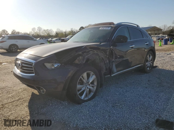 2013 Infiniti FX with VIN JN8CS1MU8DM142268, listed as a Copart auction lot 49407675 with 123,836 mi miles and Salvage Title. Bid and sale history available at carsss.com. Image 1.