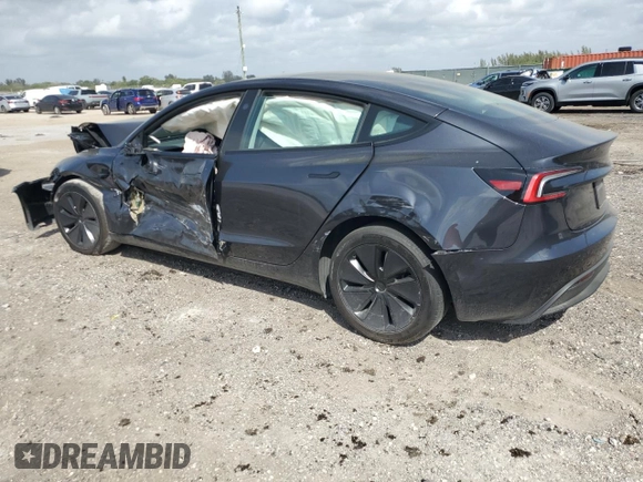 2024 Tesla Model 3 with VIN 5YJ3E1EA5RF742432, listed as a Copart auction lot 47646525 with 3,792 mi miles and Non Repairable. Bid and sale history available at DreamBid. Image 2.
