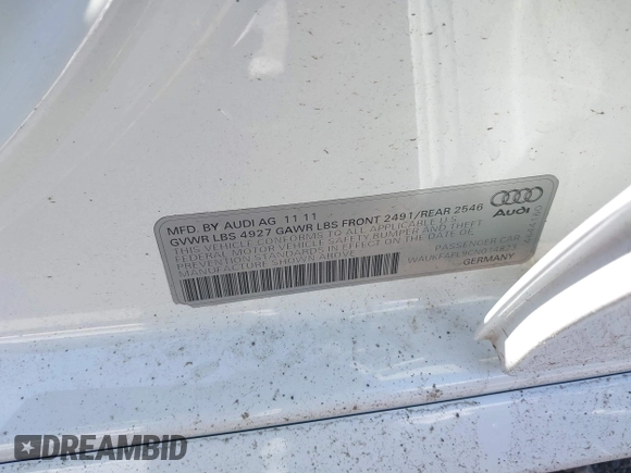2012 Audi A4 Prestige с VIN WAUKFAFL9CN014823, выставлен на аукционе IAAI как лот 42012419 с пробегом 156 849 миль миль и . История ставок и продаж доступна на DreamBid. Изображение 9.