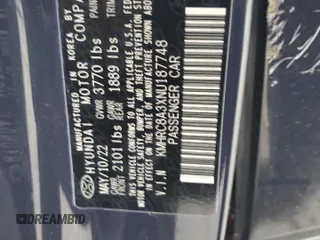 2022 Hyundai Venue Limited with VIN KMHRC8A3XNU187748, listed as a Copart auction lot 51633135 with 59,933 mi miles and Salvage Title. Bid and sale history available at DreamBid. Image 15.