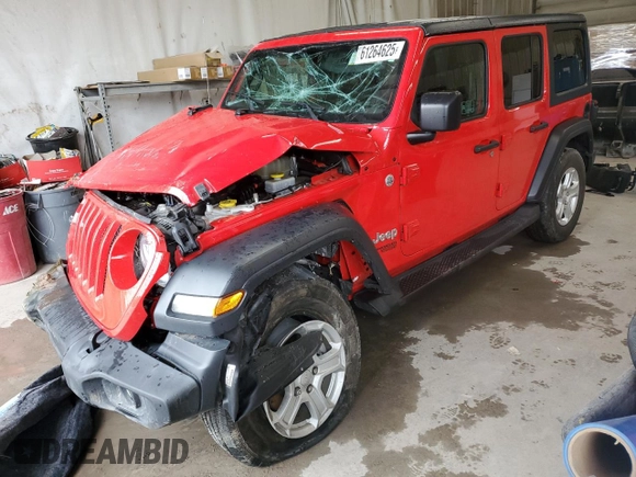 2018 Jeep Wrangler Unlimited Sport S with VIN 1C4HJXDG5JW285227, listed as a Copart auction lot 61264625 with 46,085 mi miles and Salvage title. Bid and sale history available at DreamBid. Image 1.