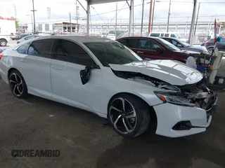 2021 Honda Accord Sport with VIN 1HGCV1F37MA109899, listed as a IAAI auction lot 42249021 with 24,288 mi miles and . Bid and sale history available at DreamBid. Image 1.