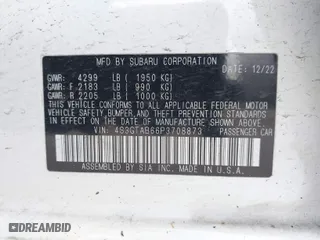 2023 Subaru Impreza with VIN 4S3GTAB66P3708873, listed as a IAAI auction lot 41927426 with 60,756 mi miles. Bid and sale history available at carsss.com. Image 9.