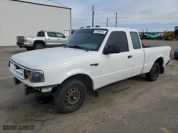 1997 Ford Ranger XL with VIN 1FTCR14A4VPB15565, listed as a Copart auction lot 77610414 with 206,192 mi miles and Salvage Title. Bid and sale history available at carsss.com. Image 1.