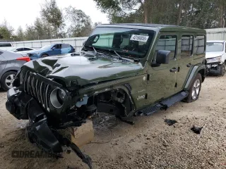 2021 Jeep Wrangler Unlimited Sahara Altitude z VIN 1C4HJXEG0MW768062, wystawiony jako Copart lot #43166855 z przebiegiem 45 613 mil mil oraz Szkoda całkowita • Salvage title. Historia ofert i sprzedaży dostępna na DreamBid. Obrazek 1.