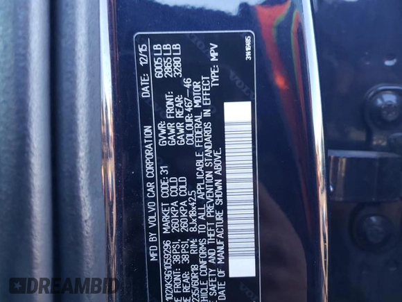 2016 Volvo XC90 Momentum with VIN YV4102XK9G1059296, listed as a Copart auction lot 80830954 with 149,414 mi miles and Salvage Title. Bid and sale history available at carsss.com. Image 12.