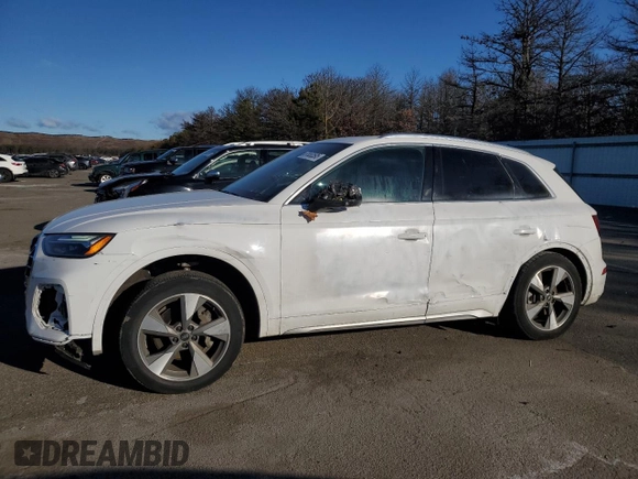 2022 Audi Q5 Premium with VIN WA1ABAFY4N2114252, listed as a Copart auction lot 87653595 with 21,361 mi miles and Salvage title. Bid and sale history available at DreamBid. Image 1.