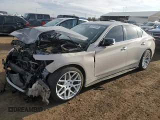 2016 Infiniti Q50 Premium with VIN JN1EV7AP6GM306458, listed as a Copart auction lot 51641995 with 128,781 mi miles and Salvage title. Bid and sale history available at DreamBid. Image 1.